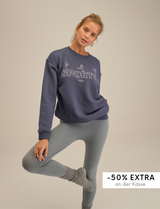 Oversize Sweatshirt mit Sporty Druck - Dunkelblau