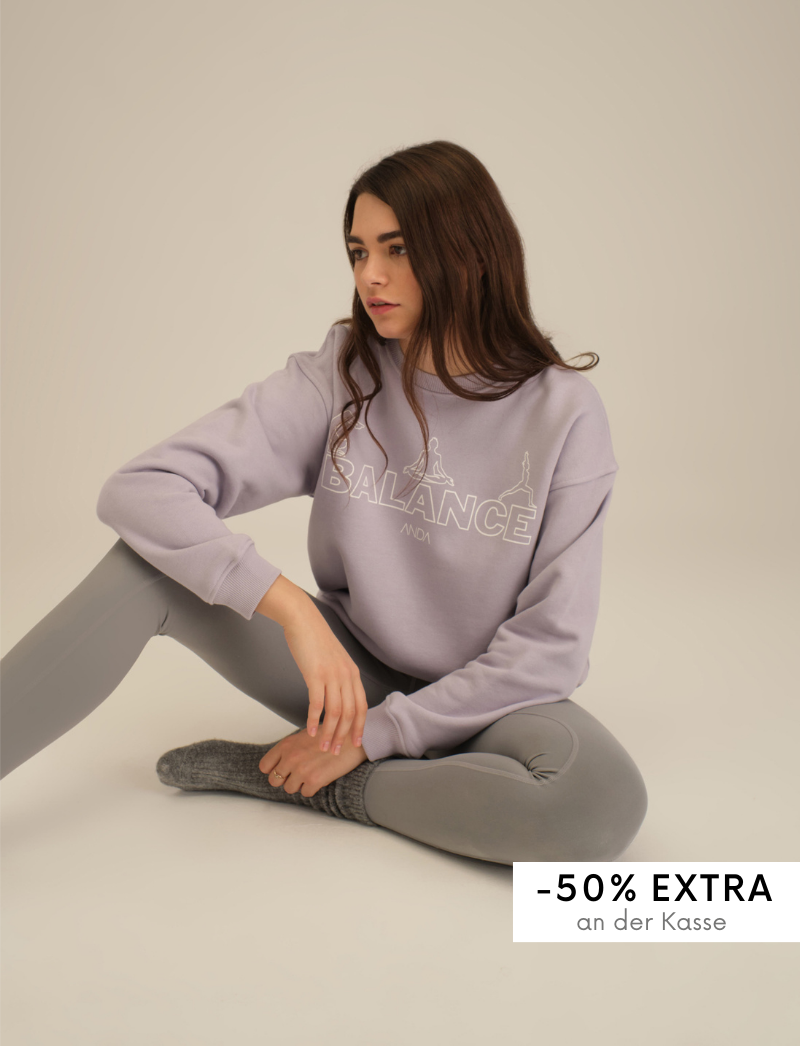 Oversize Sweatshirt mit Balance Druck - Lila