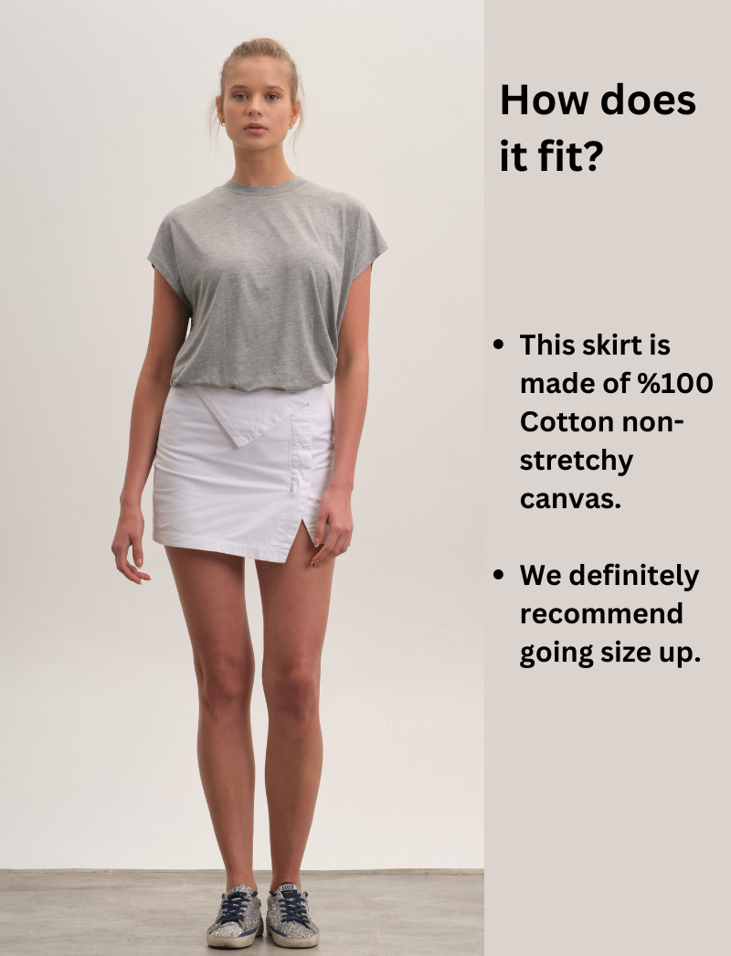Asymmetric Mini Skirt - White