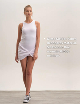 Premium Soft Touch Dress with Twist Detail - White