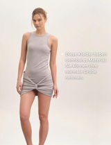 Exclusive Weich Kleid mit Twist Front - Grau
