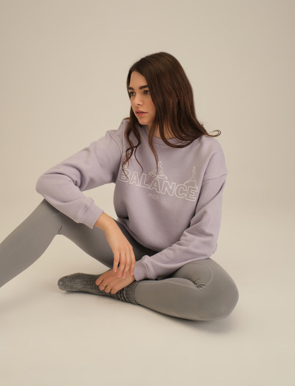 Oversize Sweatshirt with Balance Print - Lila