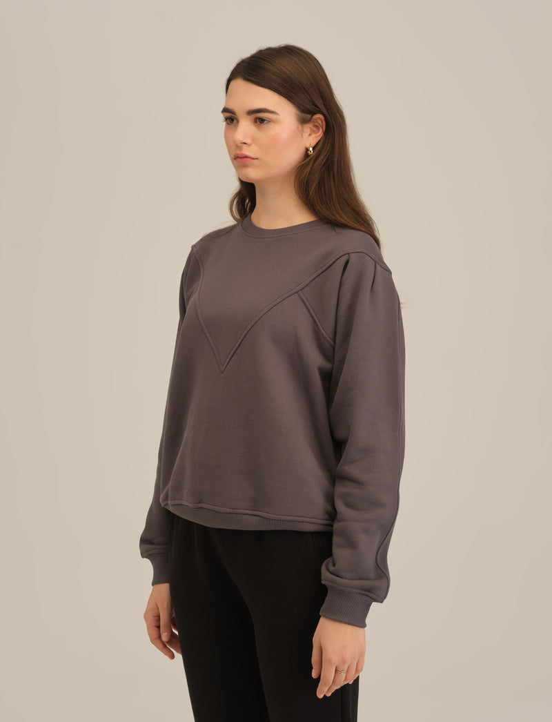 Sweatshirt aus %100 Baumwollstoff - Puffärmel