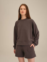 Exclusive Soft Modal Basic Sweatshirt - Dark Grey