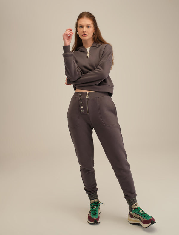 Jogger with Zipper Detail - Dark Grey