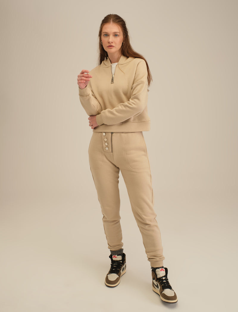 Jogging zippé - beige