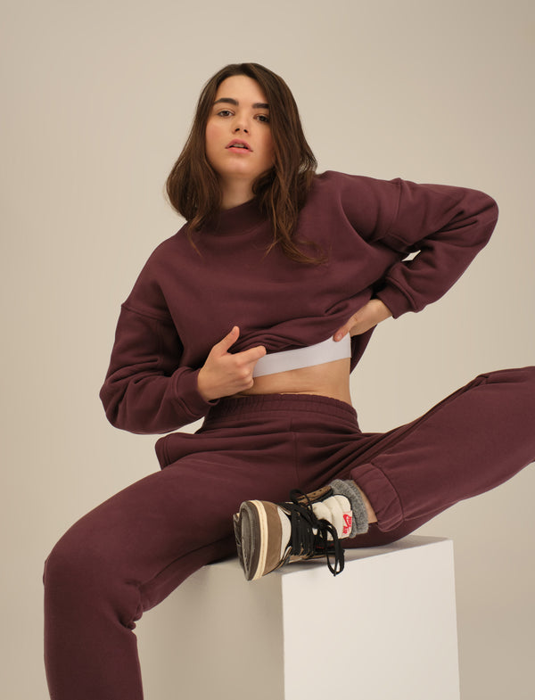 Perfect Fit Basic Sweatshirt - Bordeaux Vintage