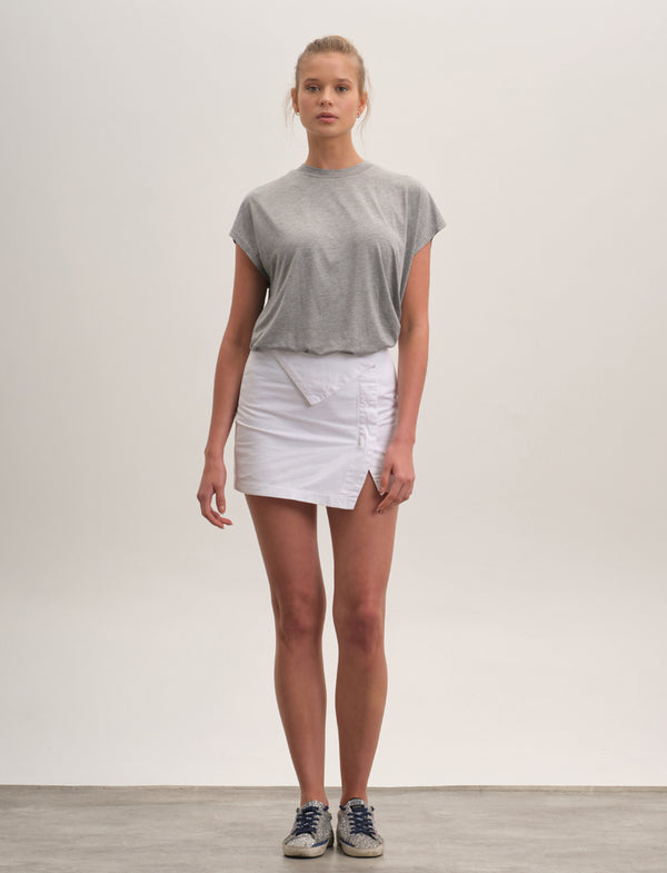 Asymmetric Mini Skirt - White