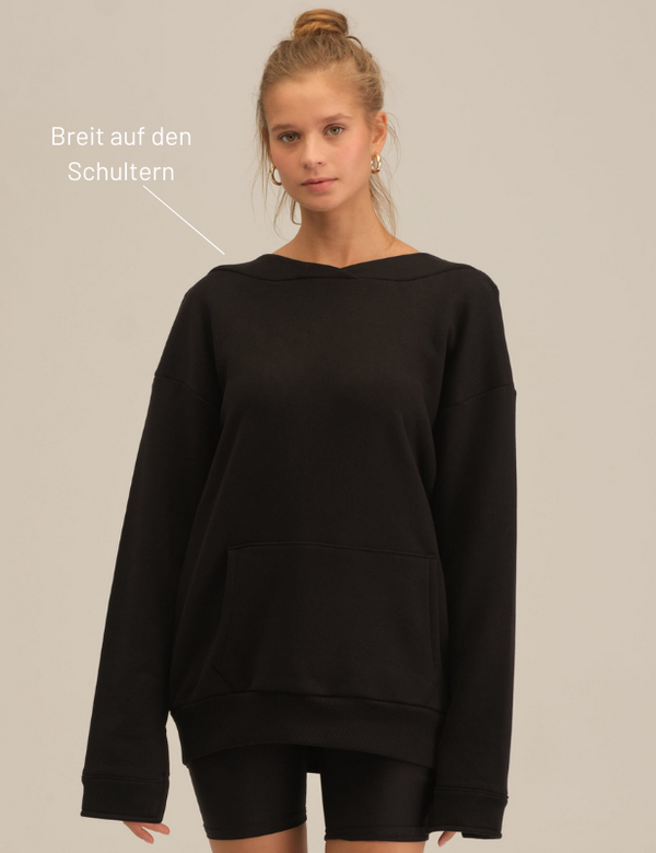 Sweatshirt with Open Back - Black