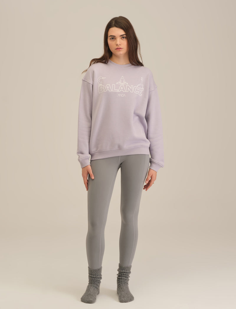 Oversize Sweatshirt with Balance Print - Lila