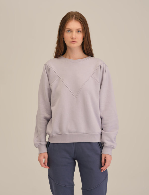 Sweat-shirt avec Stitchdetail - Lila