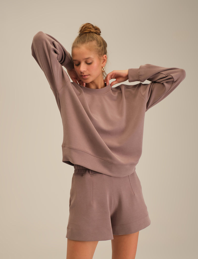 Exclusive Soft Modal Basic Sweatshirt - Mauve