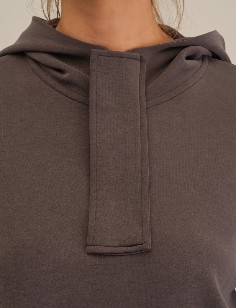 Exclusive Soft Modal Sweatshirt with Zipper - Dark Grey