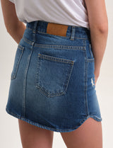Premium %100 Cotton Mini Skirt - Dark Blue
