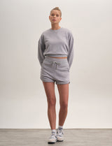 French Terry Shorts with Elastic Band - Grey