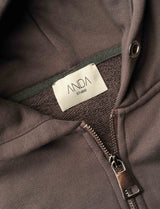 Crop Sweatshirt with Zipper Detail - Dark Grey