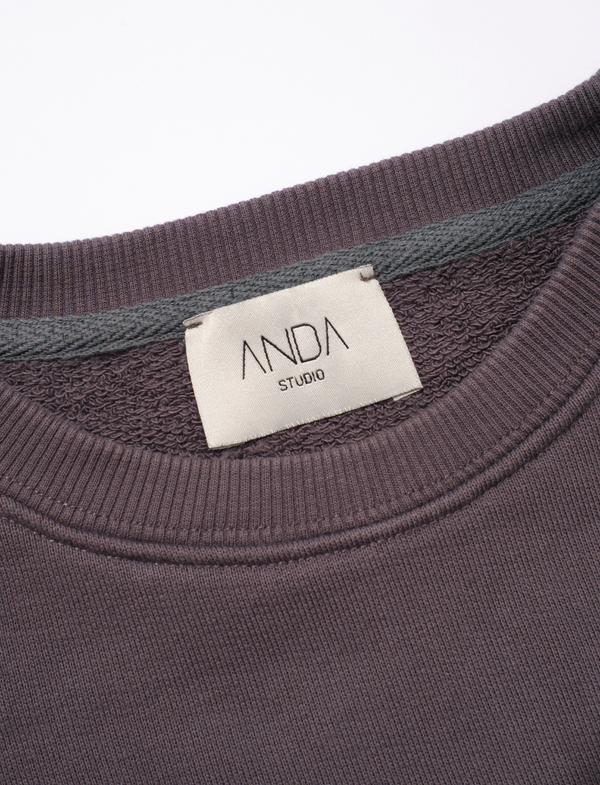 Sweatshirt with Stitch Detail - Dark Grey